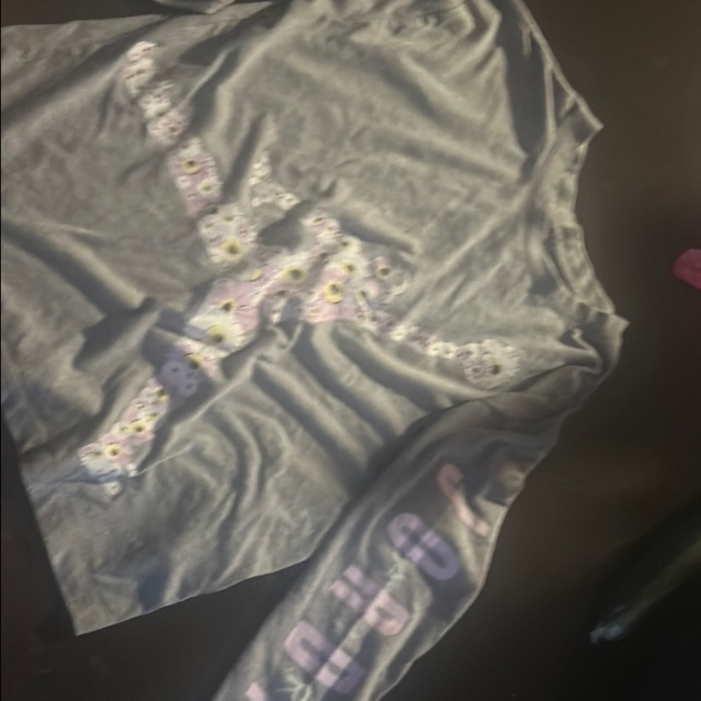 Jordan Kids Gray Floral Graphic Long Sleeve Tee